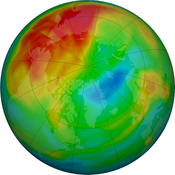 Arctic ozone map for 18 January 2018